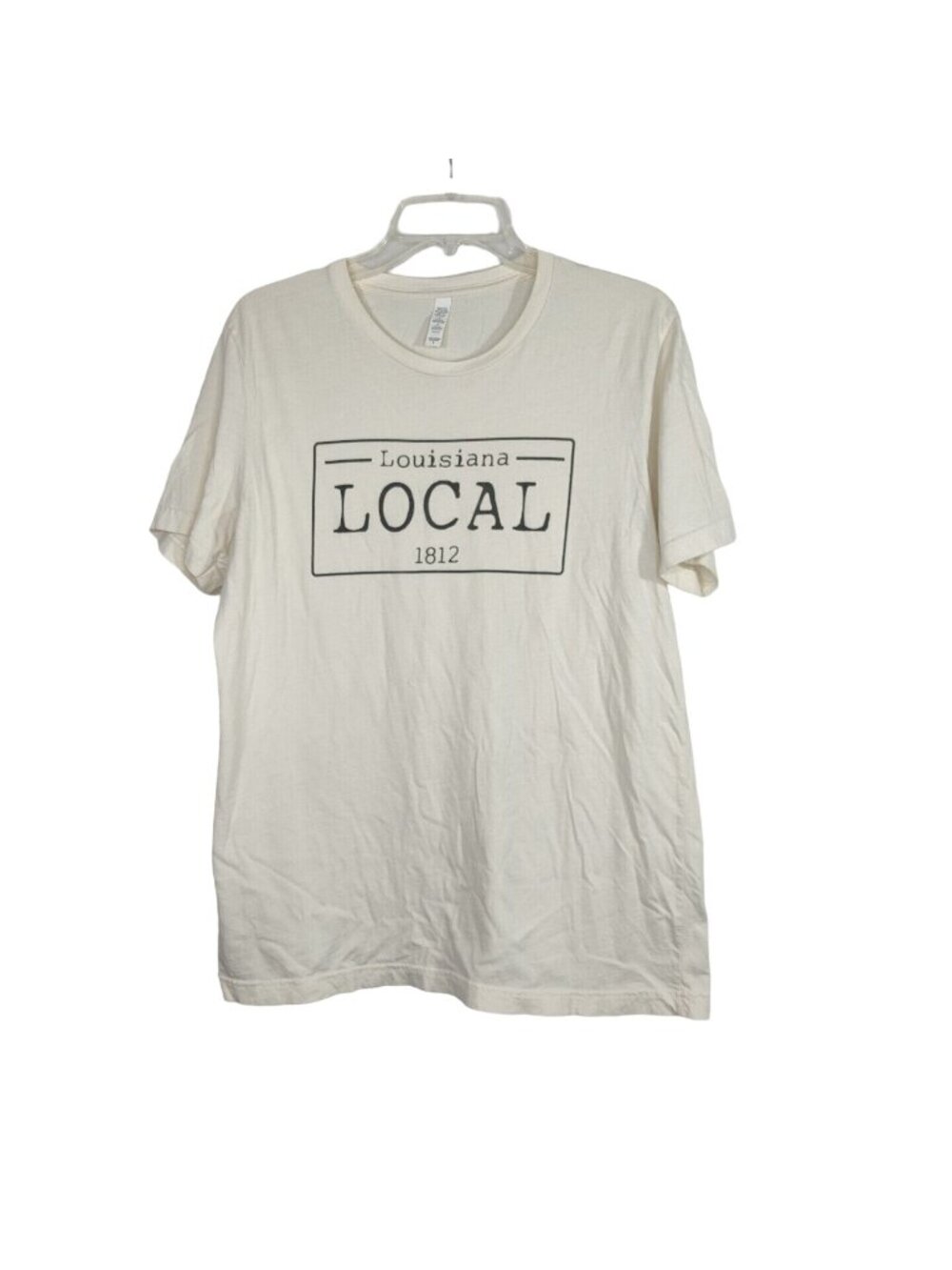 Unbranded Tan Beige Louisiana Local Graphic T-Shirt Women Size L Crewneck FLAW